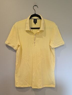 Armani Exchange Pale Yellow Short-Sleeve Polo